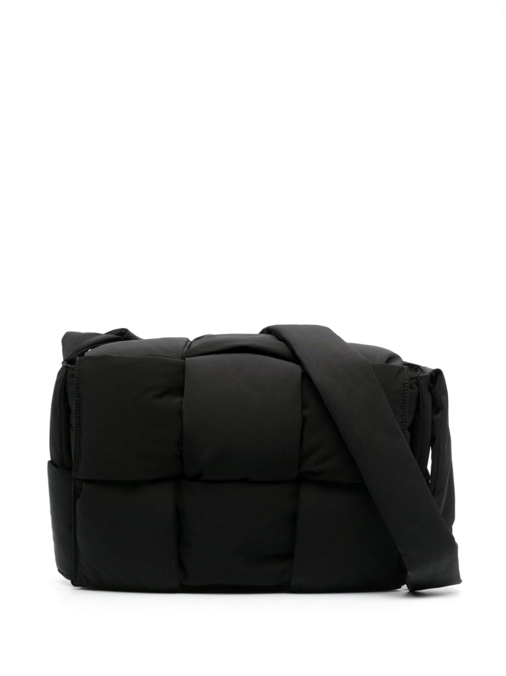 Shop Bottega Veneta Puffy Cassette Shoulder Bag In Black