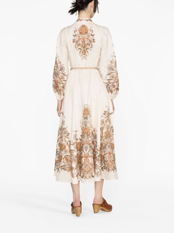 ZIMMERMANN Devi paisley-print Linen Dress - Farfetch