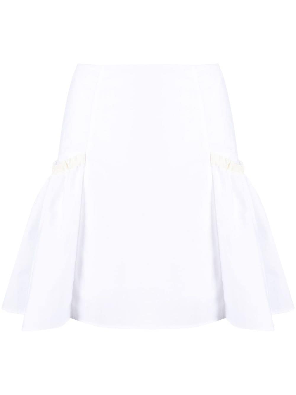 molly goddard jupe en popeline kasha à design plissé - blanc