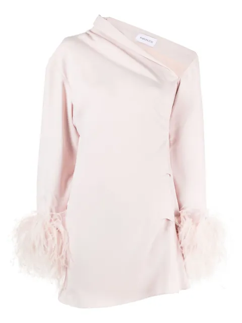 16Arlington Adelaide feather-cuff minidress