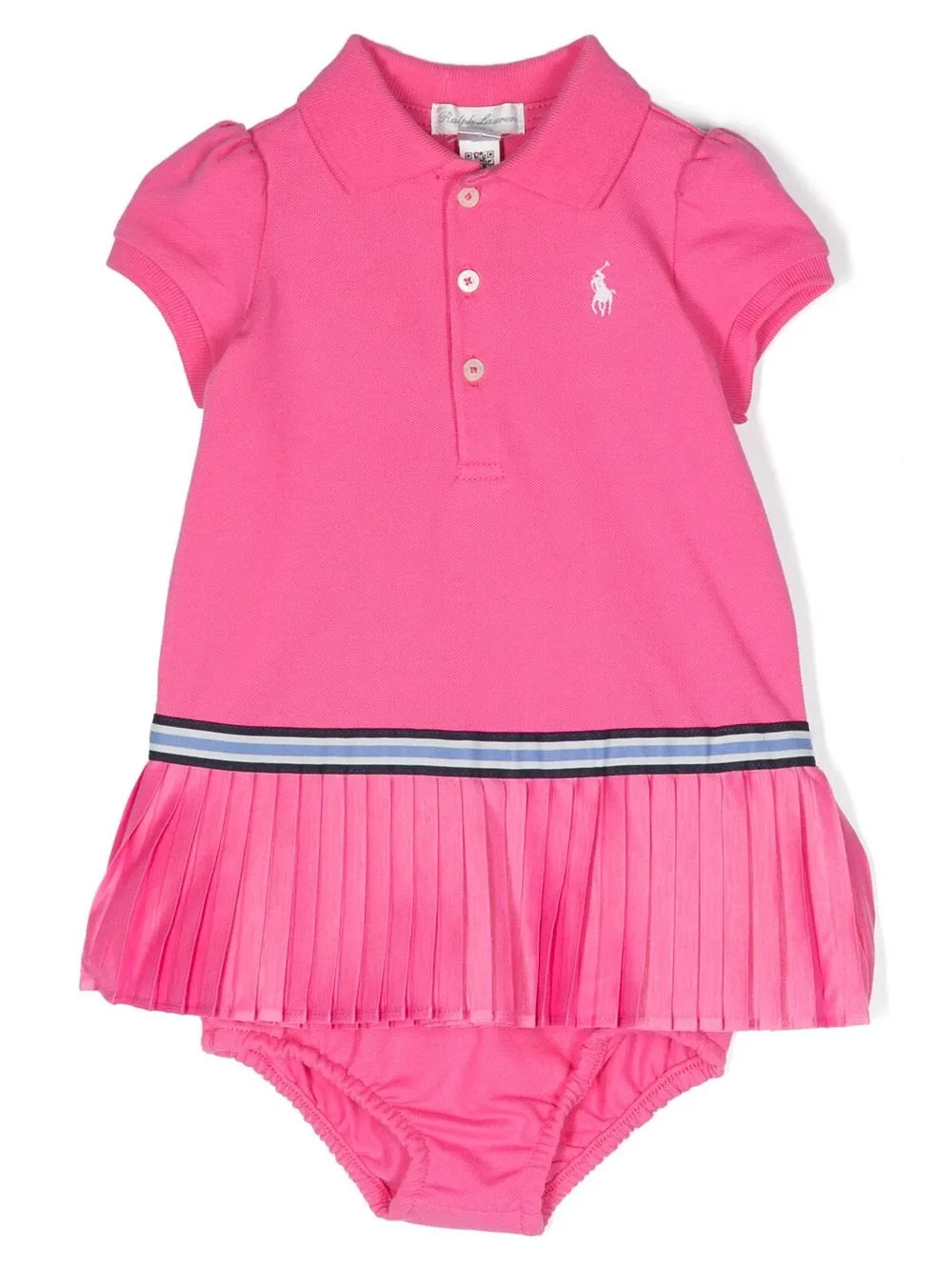 

Ralph Lauren Kids vestido estilo playera tipo polo con logo bordado - Rosado