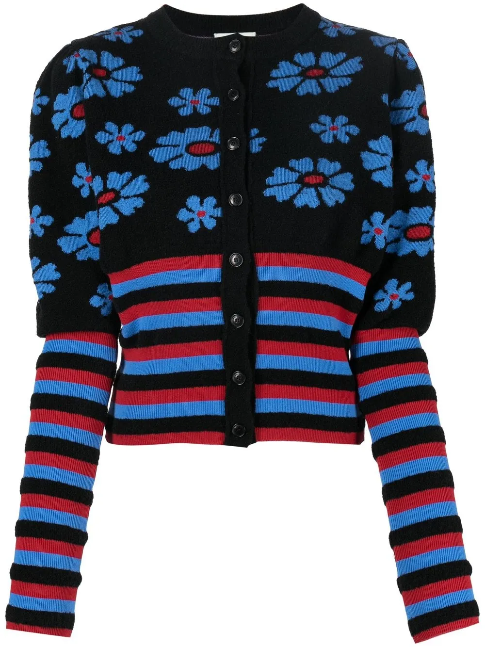 

Molly Goddard printed wool-blend cardigan - Black