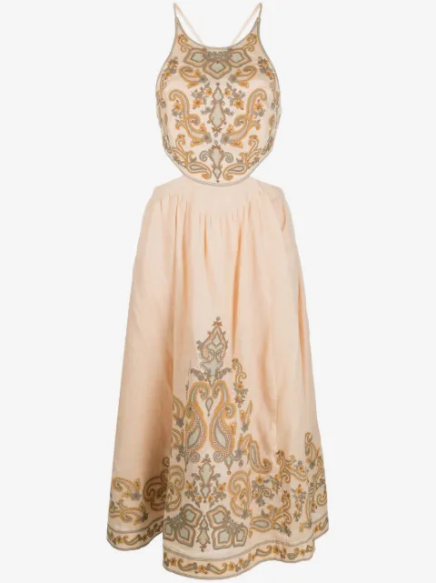 ZIMMERMANN Devi halter tie midi dress