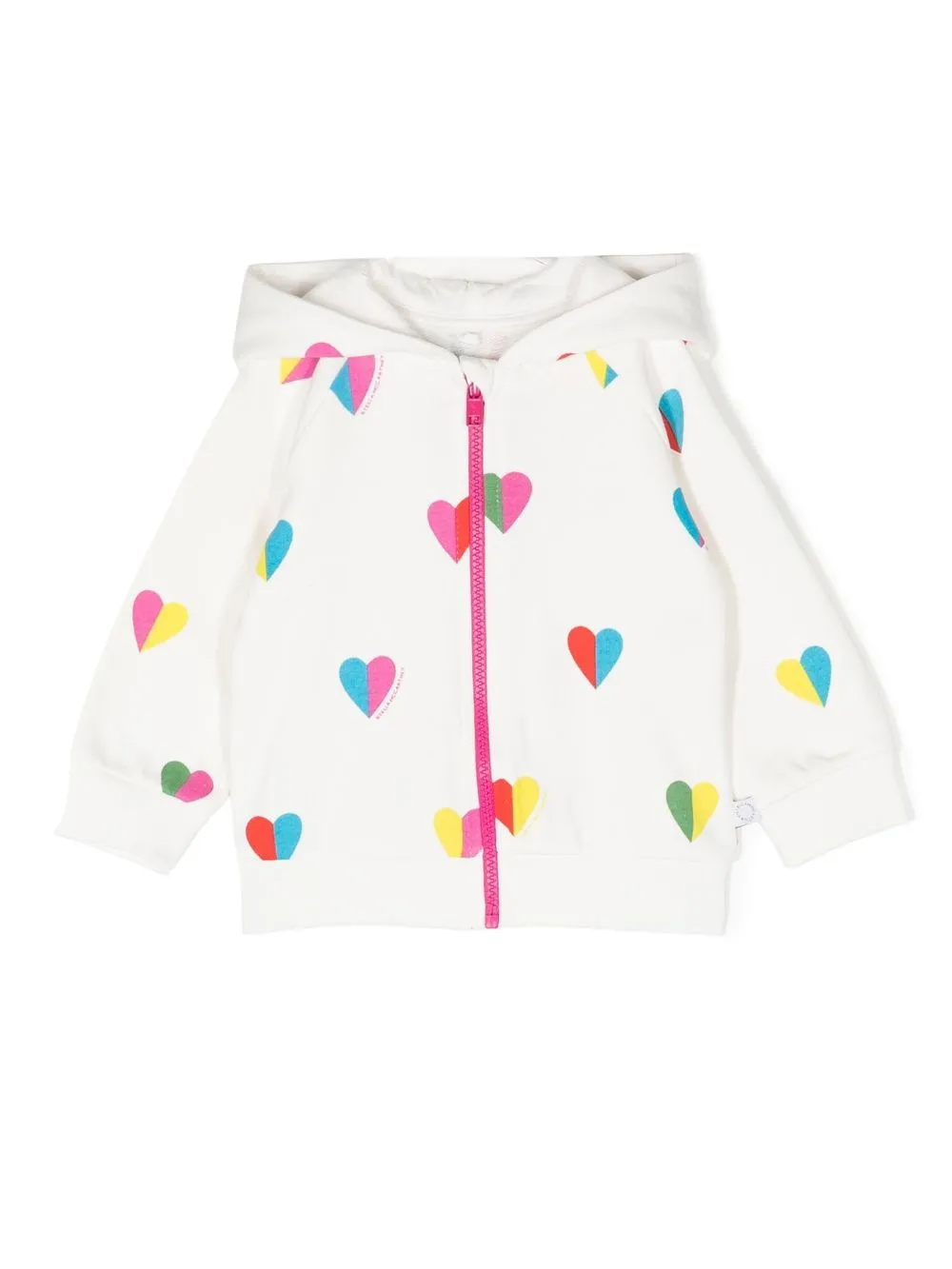 

Stella McCartney Kids heart-print zip-up hoodie - White