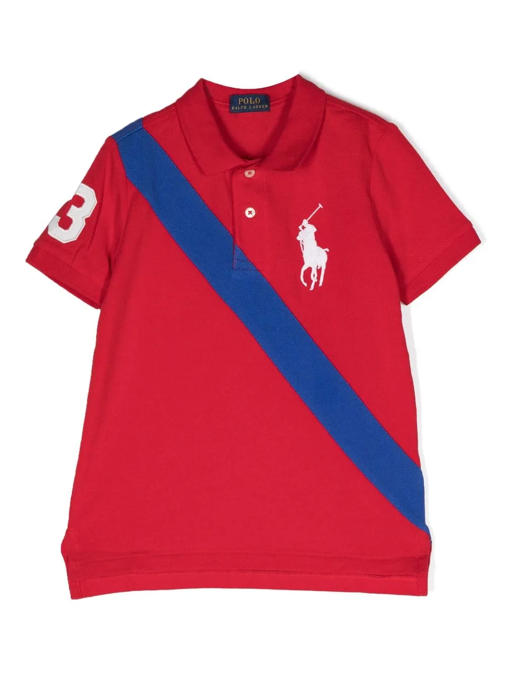 

Ralph Lauren Kids playera tipo polo con motivo de rayas y logo bordado - Rojo