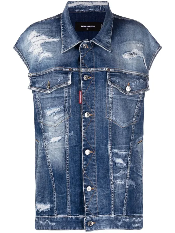 Dsquared2 Removable Denim Vest Utility Jacket men  Glamood Outlet