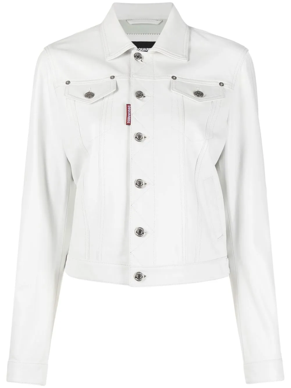 

Dsquared2 single-breasted leather jacket - White
