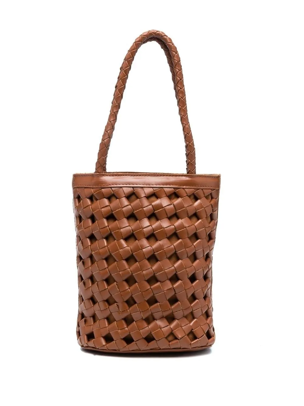 

BEMBIEN Bonita interwoven bucket bag - Brown