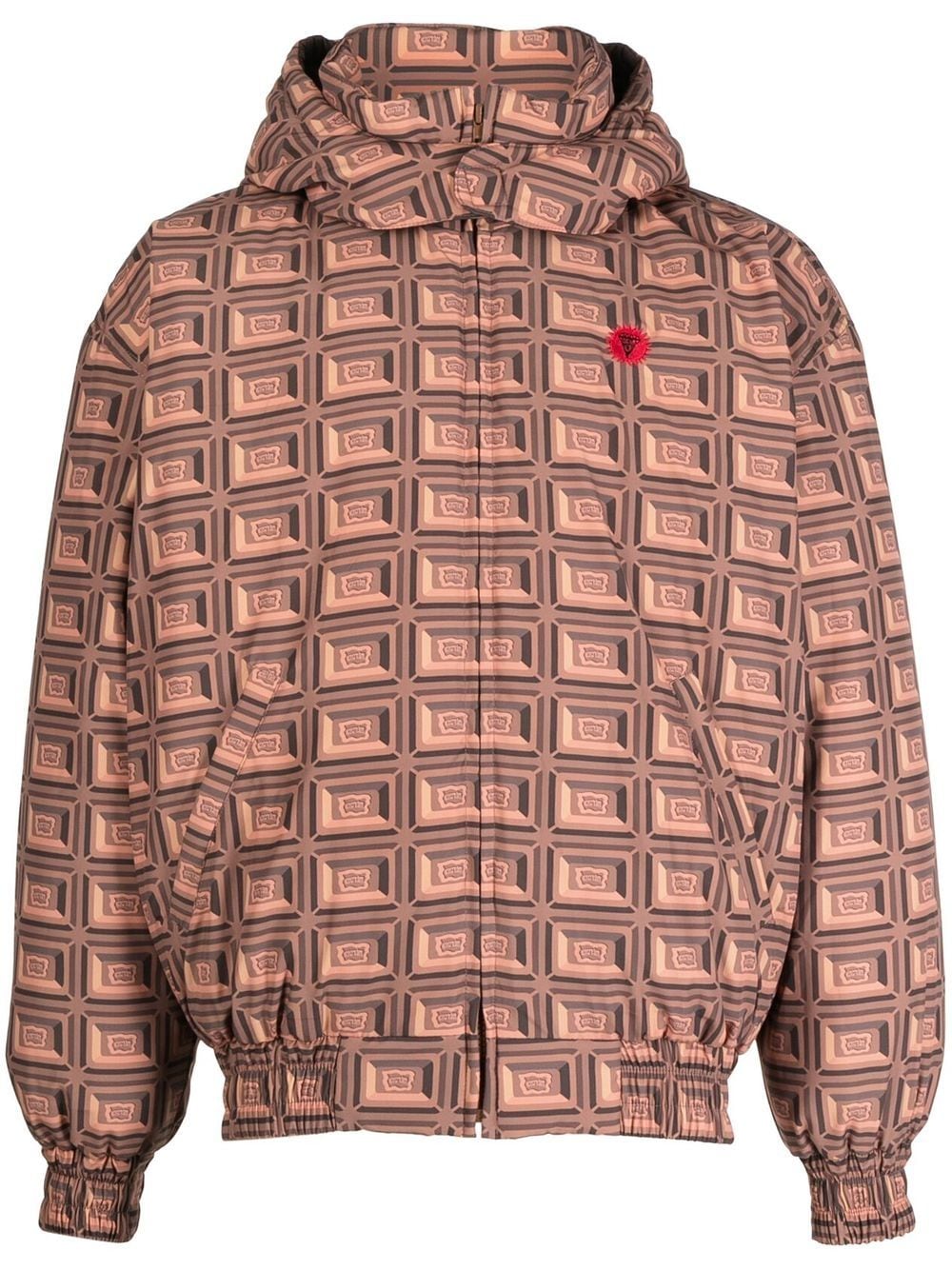 graphic-print padded jacket