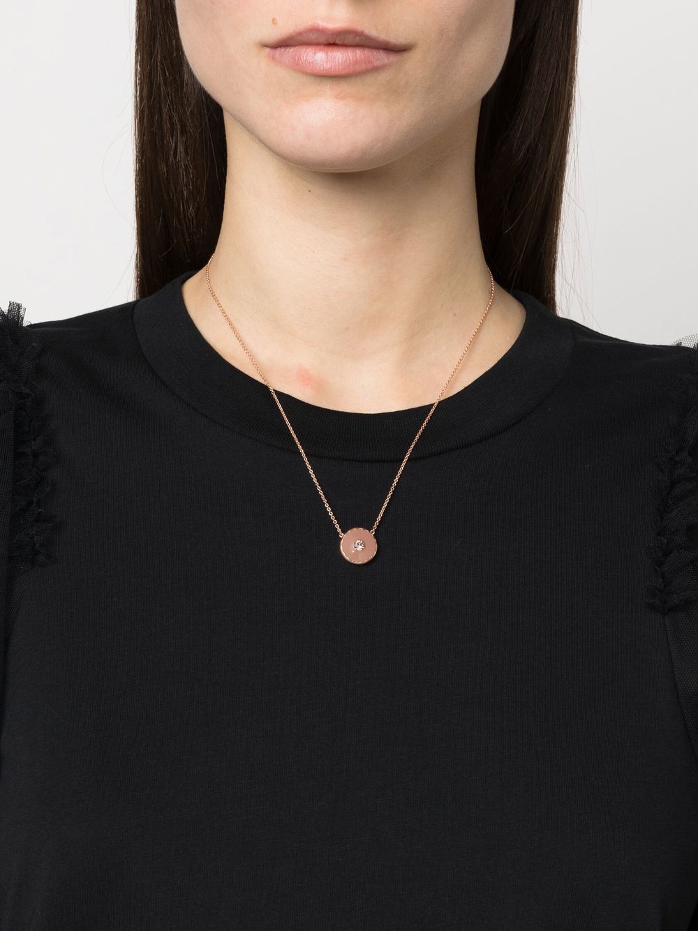 Shop Marc Jacobs The Medallion Pendant Necklace In Pink