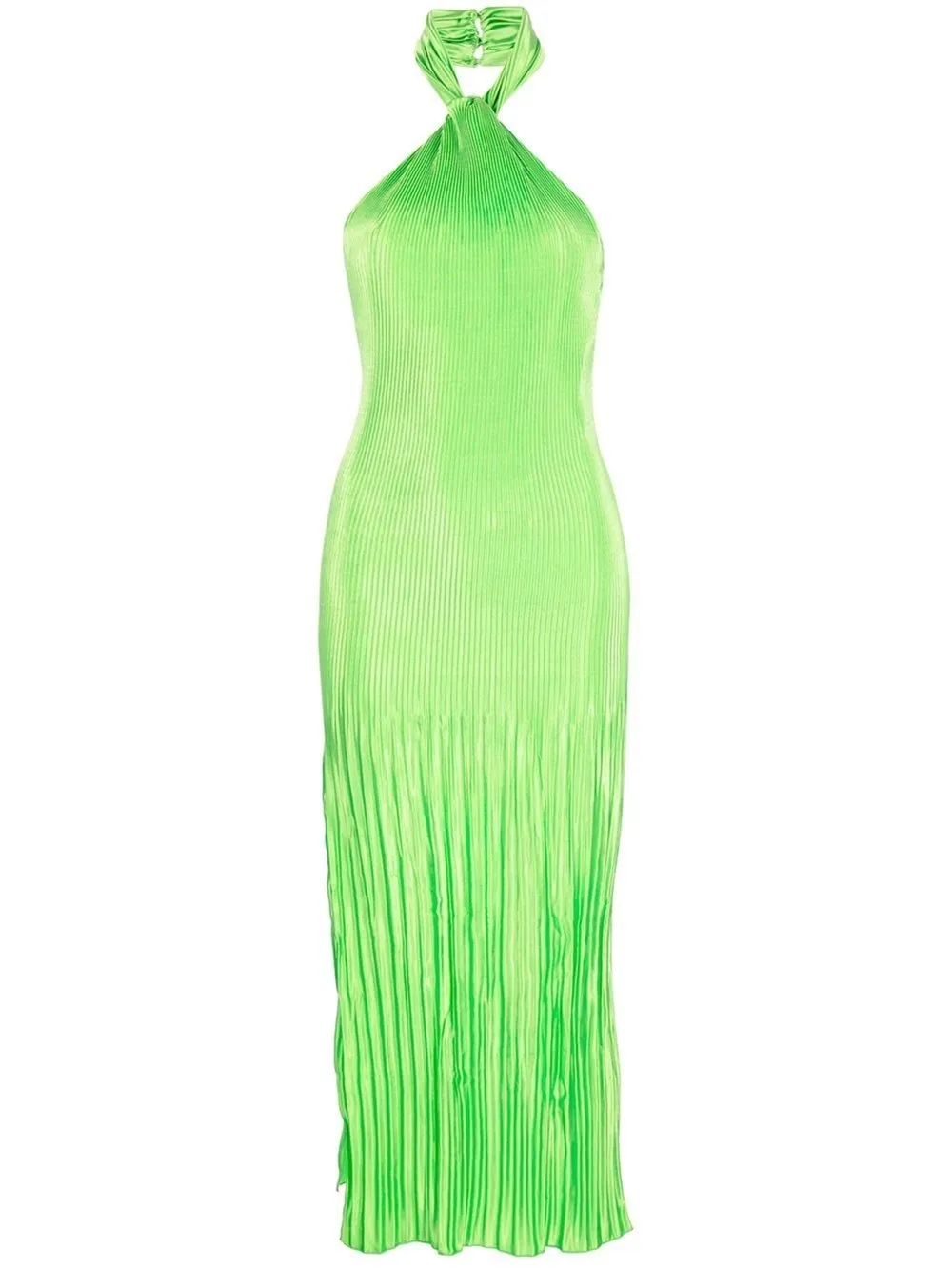 

L'IDÉE pleated halterneck dress - Green