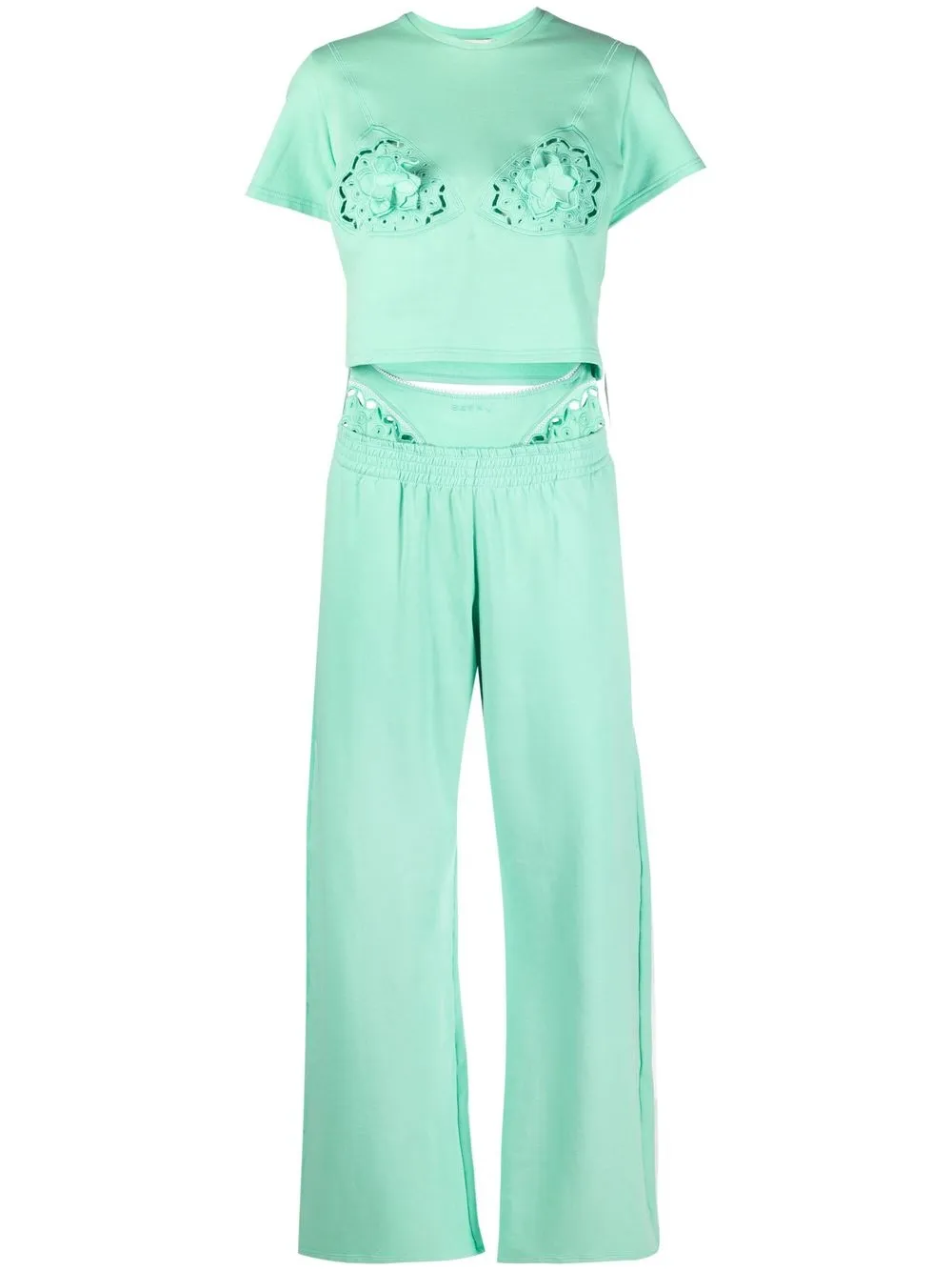 

Seen Users perforated-detail wide-leg trousers - Green