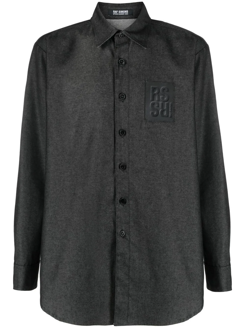 

Raf Simons logo-patch long-sleeved shirt - Black