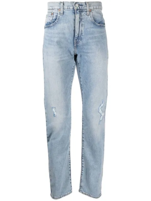 Levi's ripped-detailing straight-leg jeans