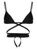 Matteau triangle-cup wrapped bikini top - Black