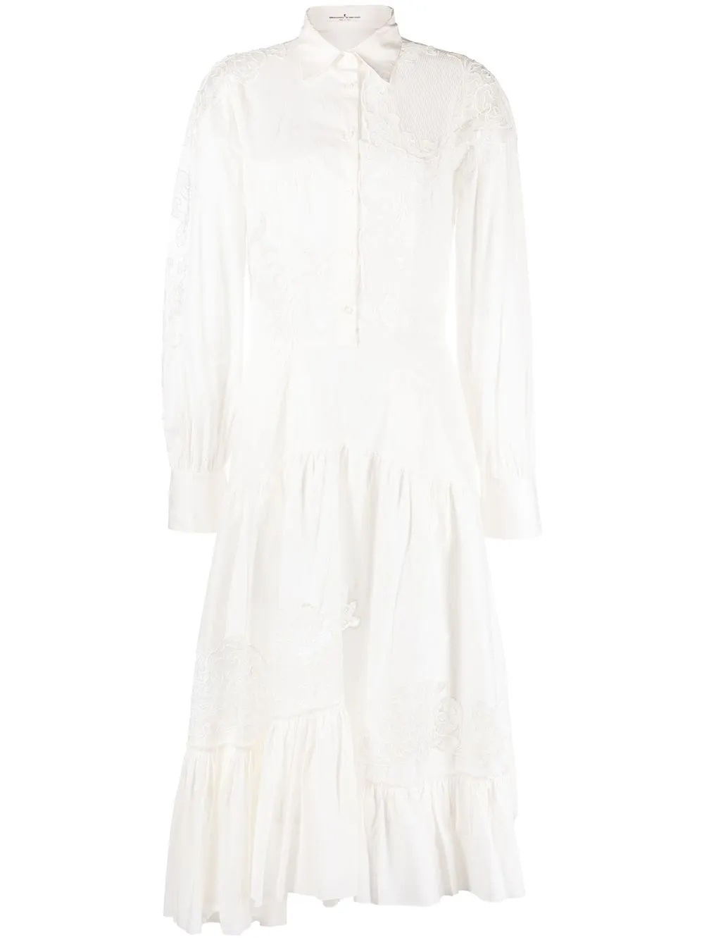 Ermanno Scervino Lace-insert Shirt Dress In White