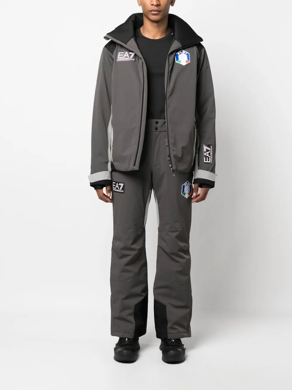 Ea7 Emporio Armani Ski-jack van technisch materiaal - Grijs