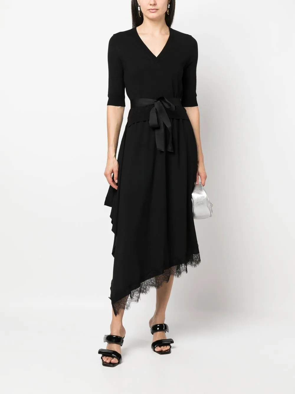 TWINSET Mini-jurk met kant - Zwart