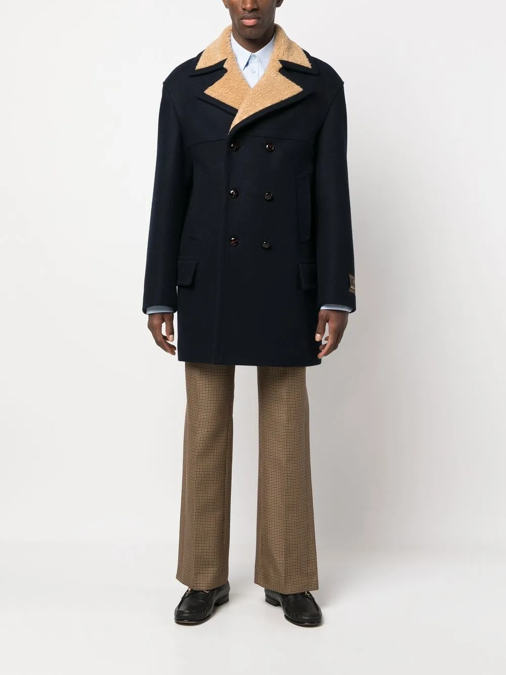 Gucci Jas met lammy afwerking - Blauw