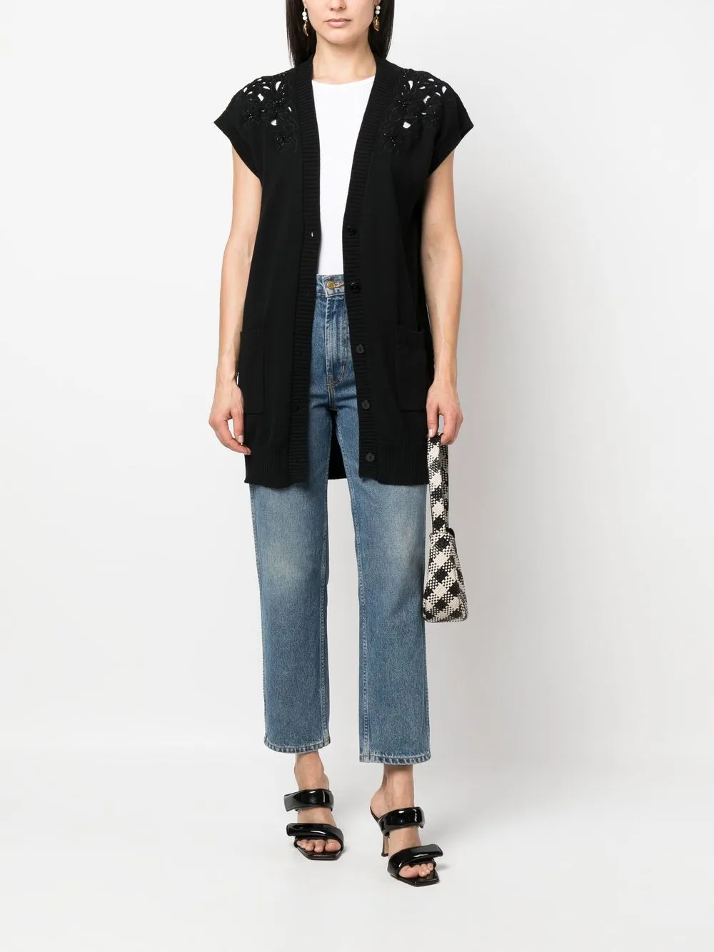 TWINSET Gilet met borduurwerk - Zwart