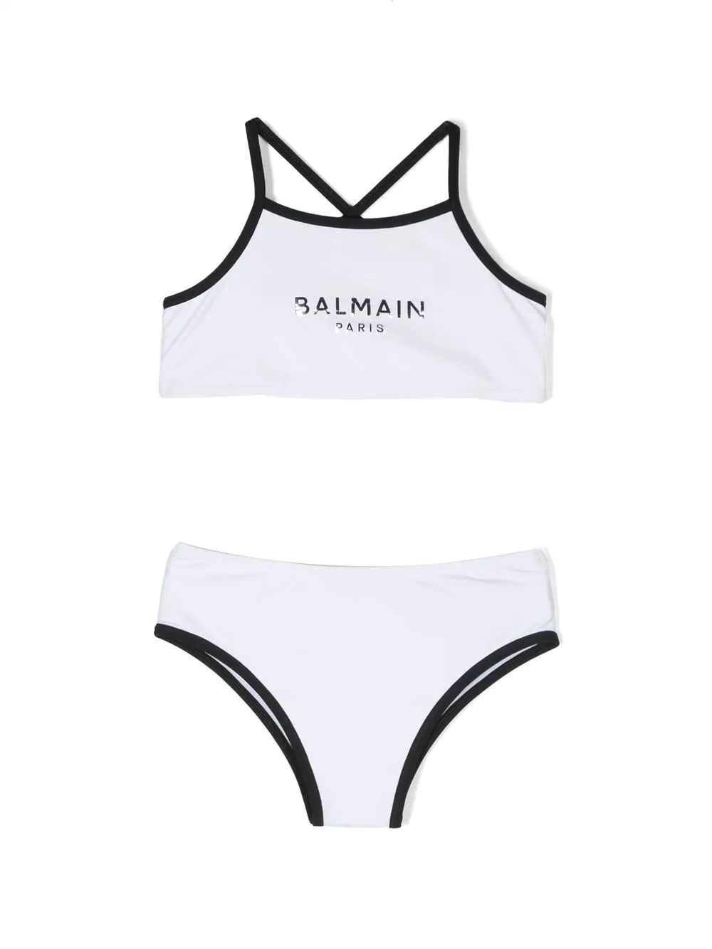 Balmain Kids bikini con logo estampado - Blanco