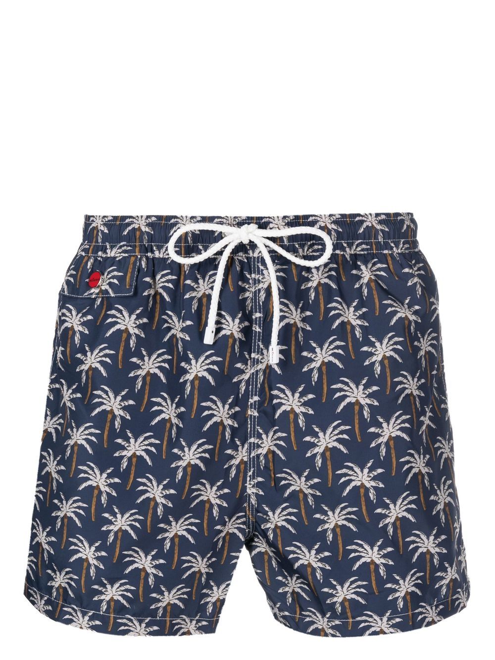 Kiton Graphic-print Swim Shorts In Blue