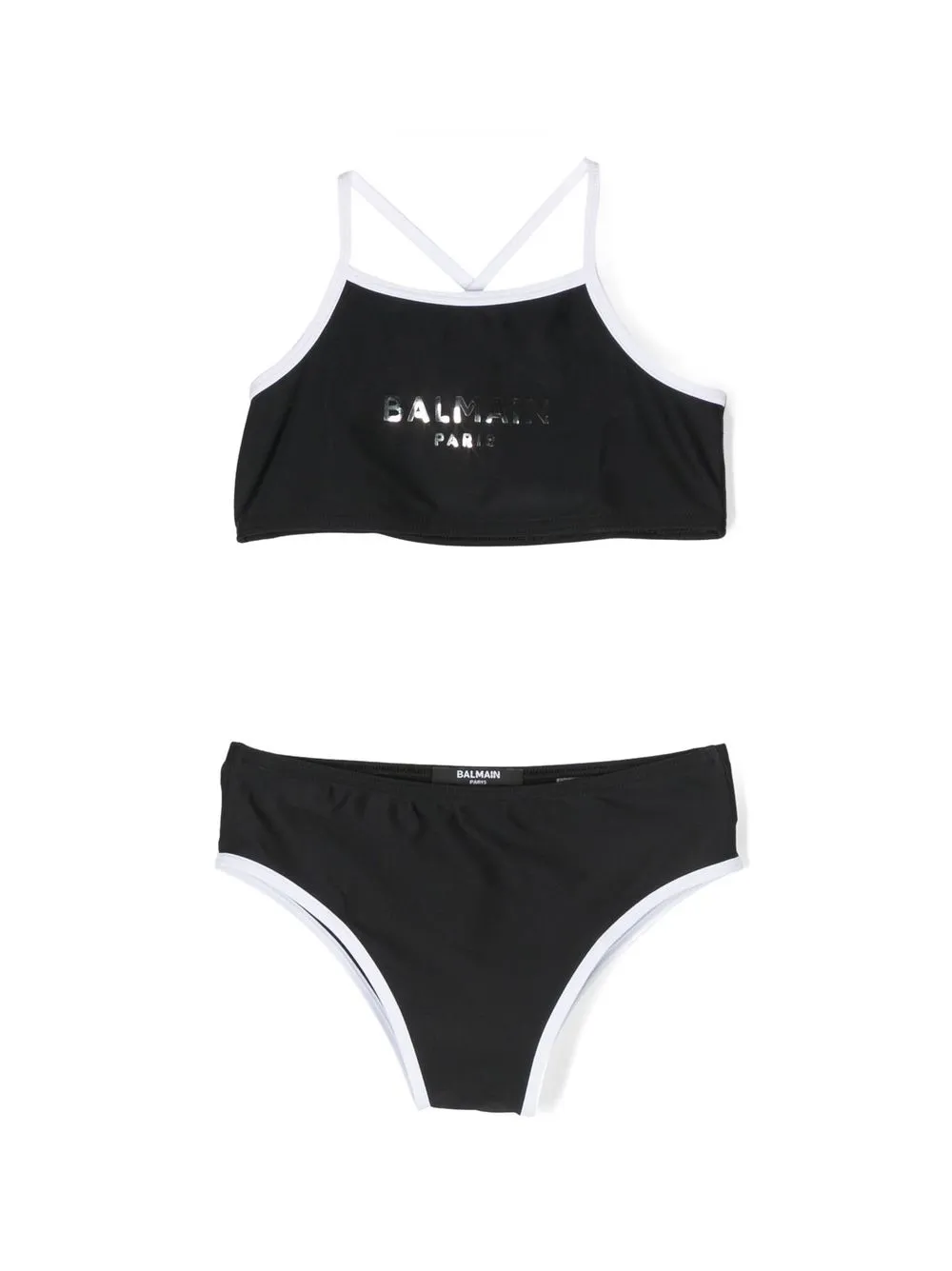 

Balmain Kids logo-print detail bikini set - Black