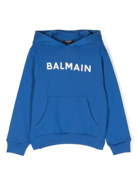Balmain Kids 로고 프린트 후디