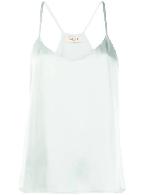 TWINSET logo-plaque satin top