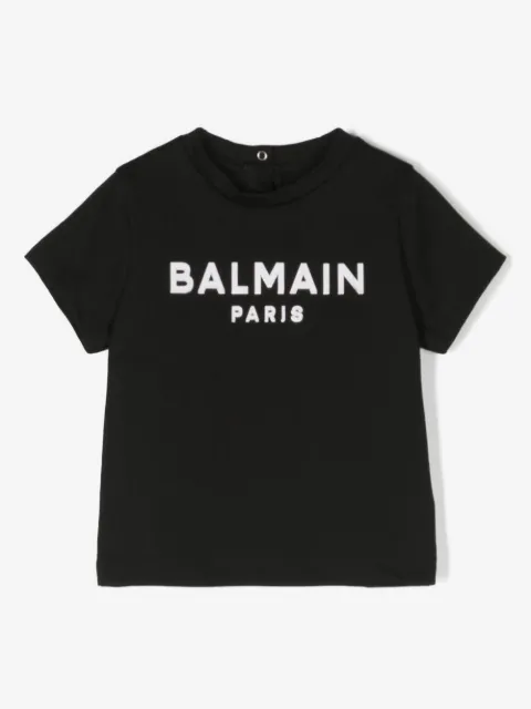 Balmain Kids playera con logo estampado