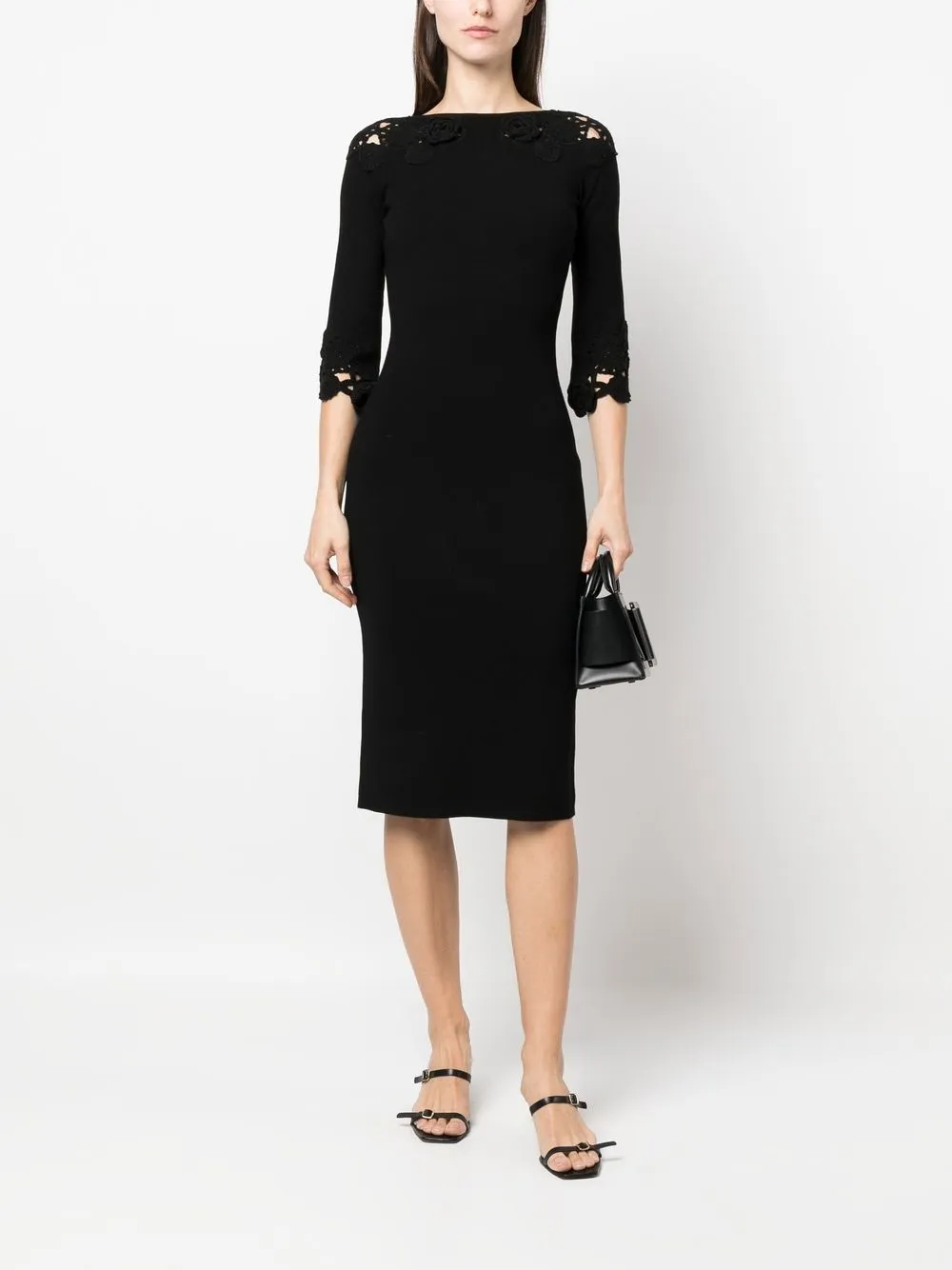 TWINSET Midi-jurk met uitgesneden detail - Zwart