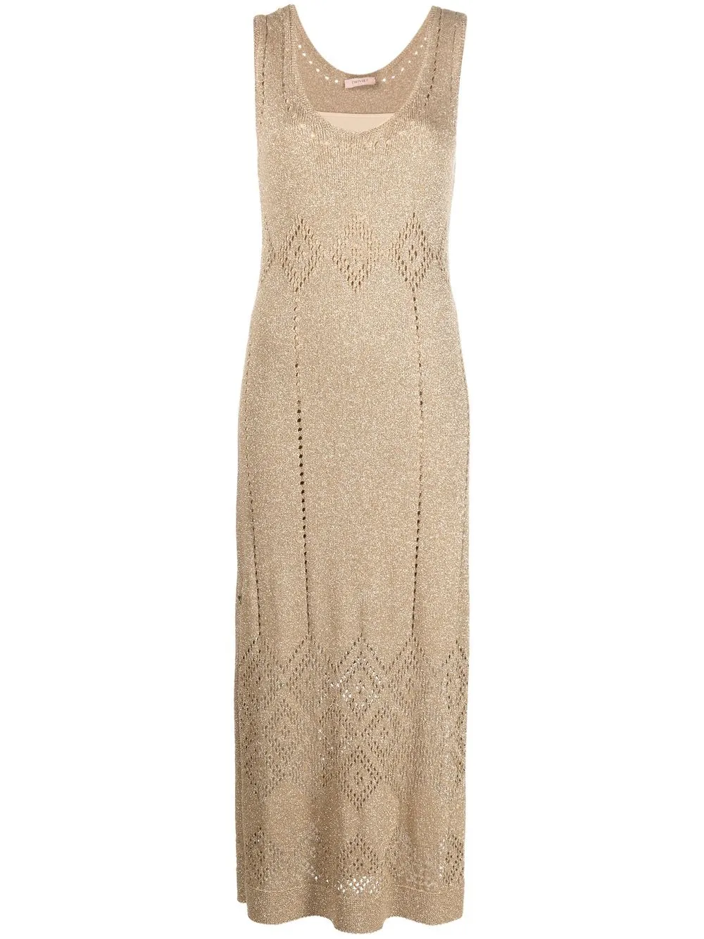 

TWINSET fine-knit side-slit dress - Gold
