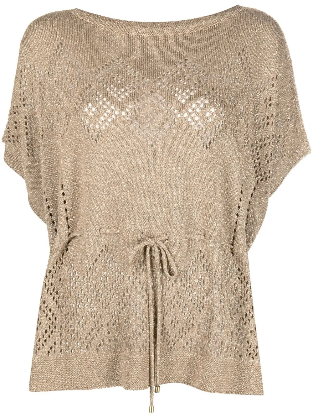 

TWINSET tied-waist knit top - Gold