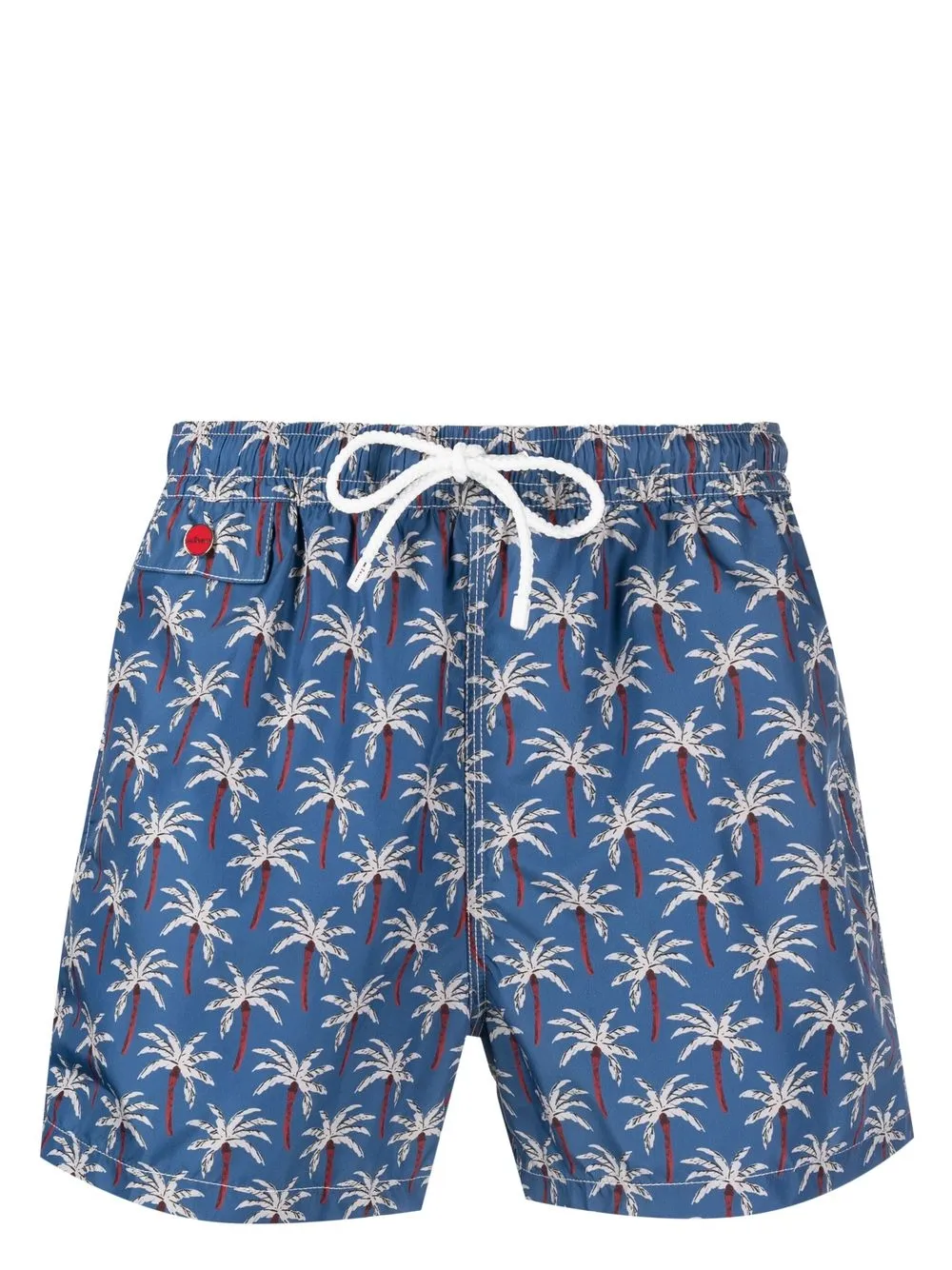 Kiton shorts de playa con estampado gráfico - Azul