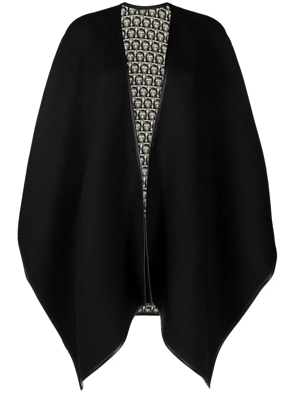 

Ferragamo Gancini reversible wool cape - Black