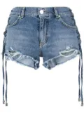 PINKO lace-up denim shorts - Blue