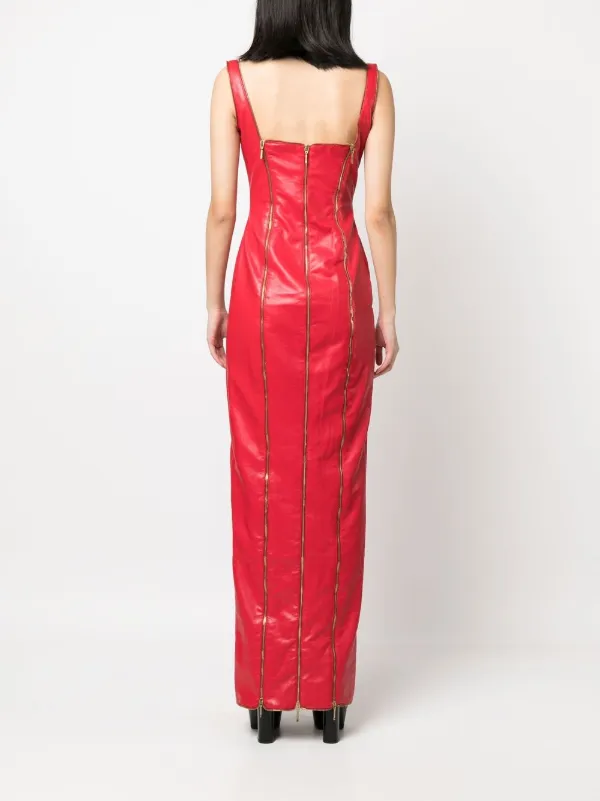 red leather zip dress VIXEN DRESS / SIMPLY RED