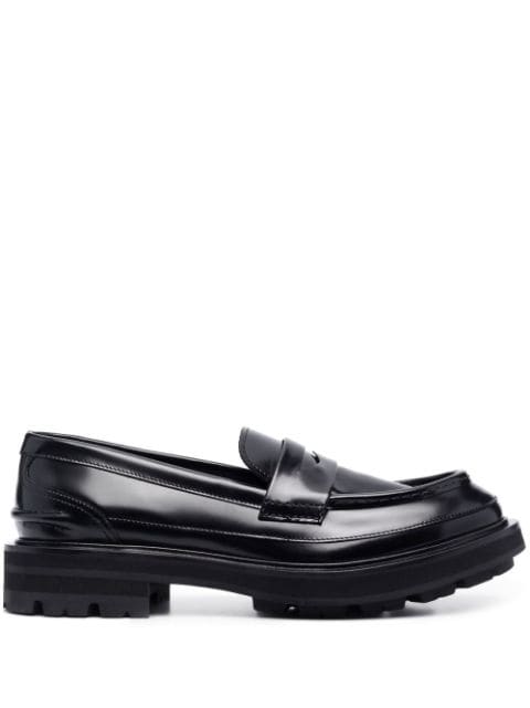 Alexander McQueen mocasines penny con suela gruesa