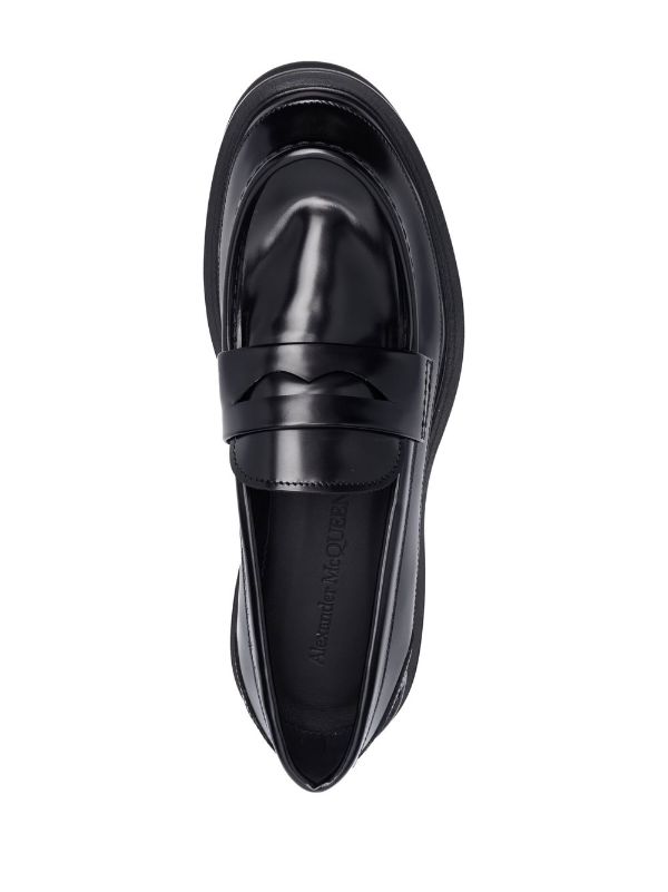 tread-sole penny-slot loafers