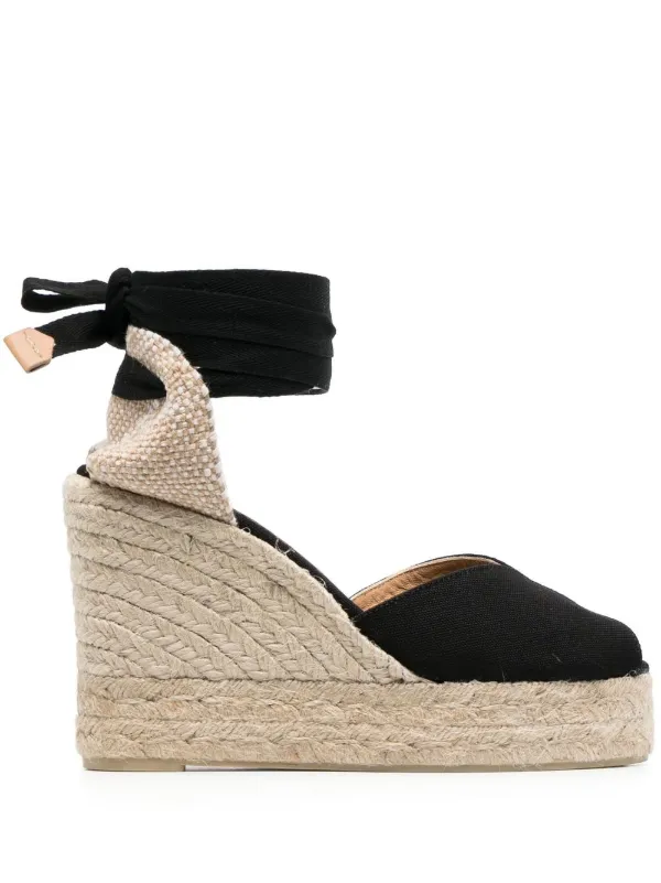 Castañer 105mm Bilina Wedge Espadrilles Black FARFETCH AU