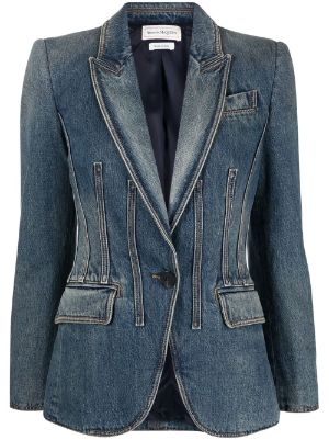 Tailored denim 2024 jacket womens