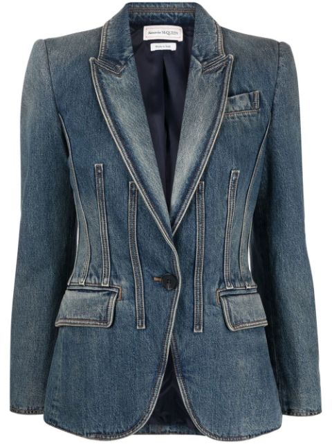 Alexander McQueen - tailored denim jacket