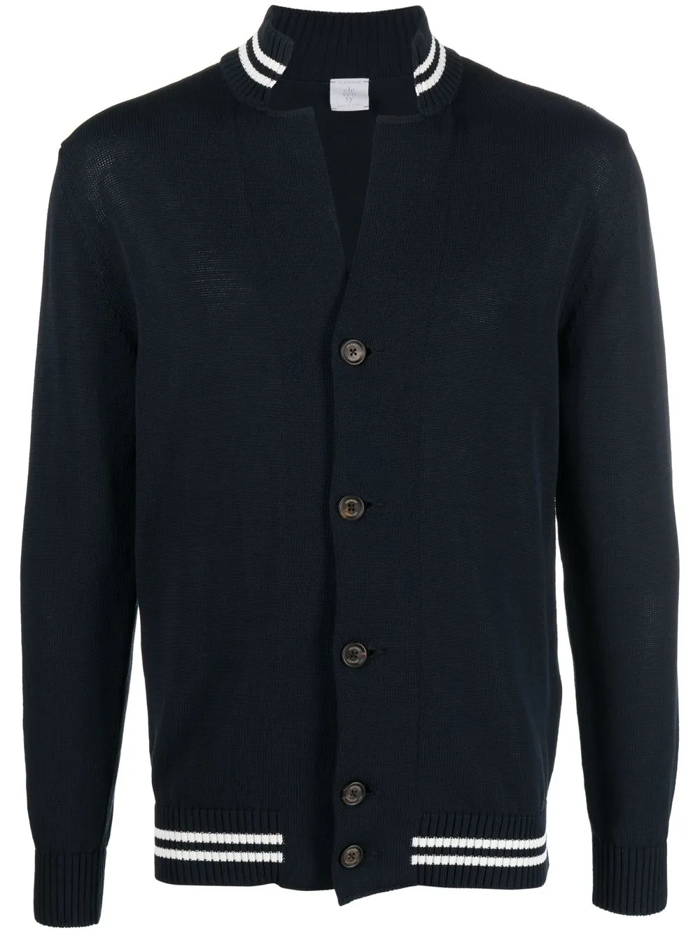 

Eleventy notched-collar cotton cardigan - Blue