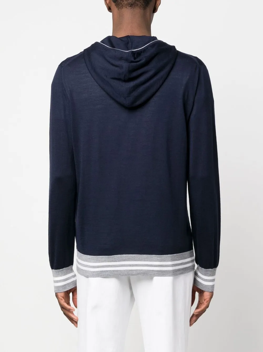Eleventy Drawstring Zip-up Hoodie In Blau