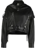 Manokhi detachable-sleeve leather jacket - Black