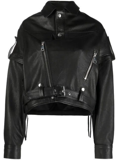 Manokhi detachable-sleeve leather jacket