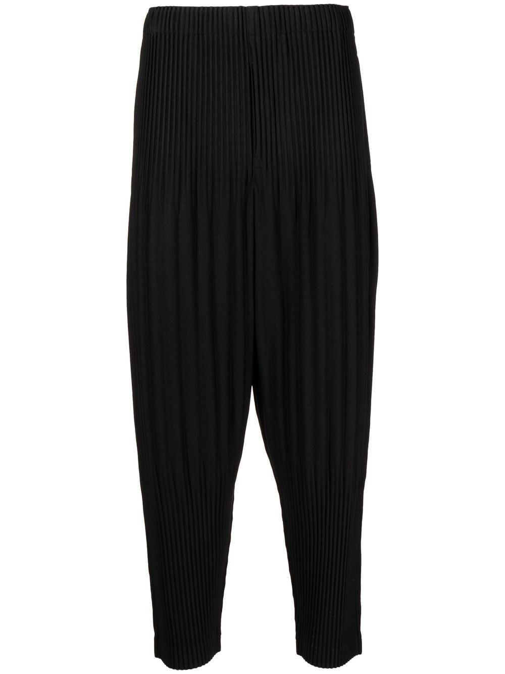 Issey Miyake Pleated-tapered-trousers In Black