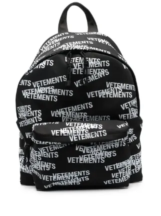 VETEMENTS logo-print Backpack | Black | FARFETCH JO