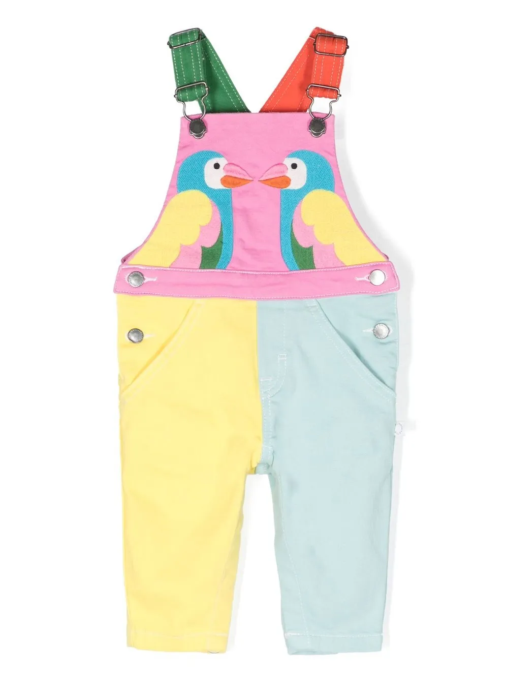 

Stella McCartney Kids colour-block panel bird jumpsuit - Blue