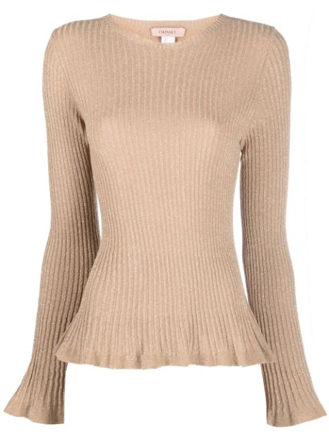 TWINSET - frilled-hem knit jumper